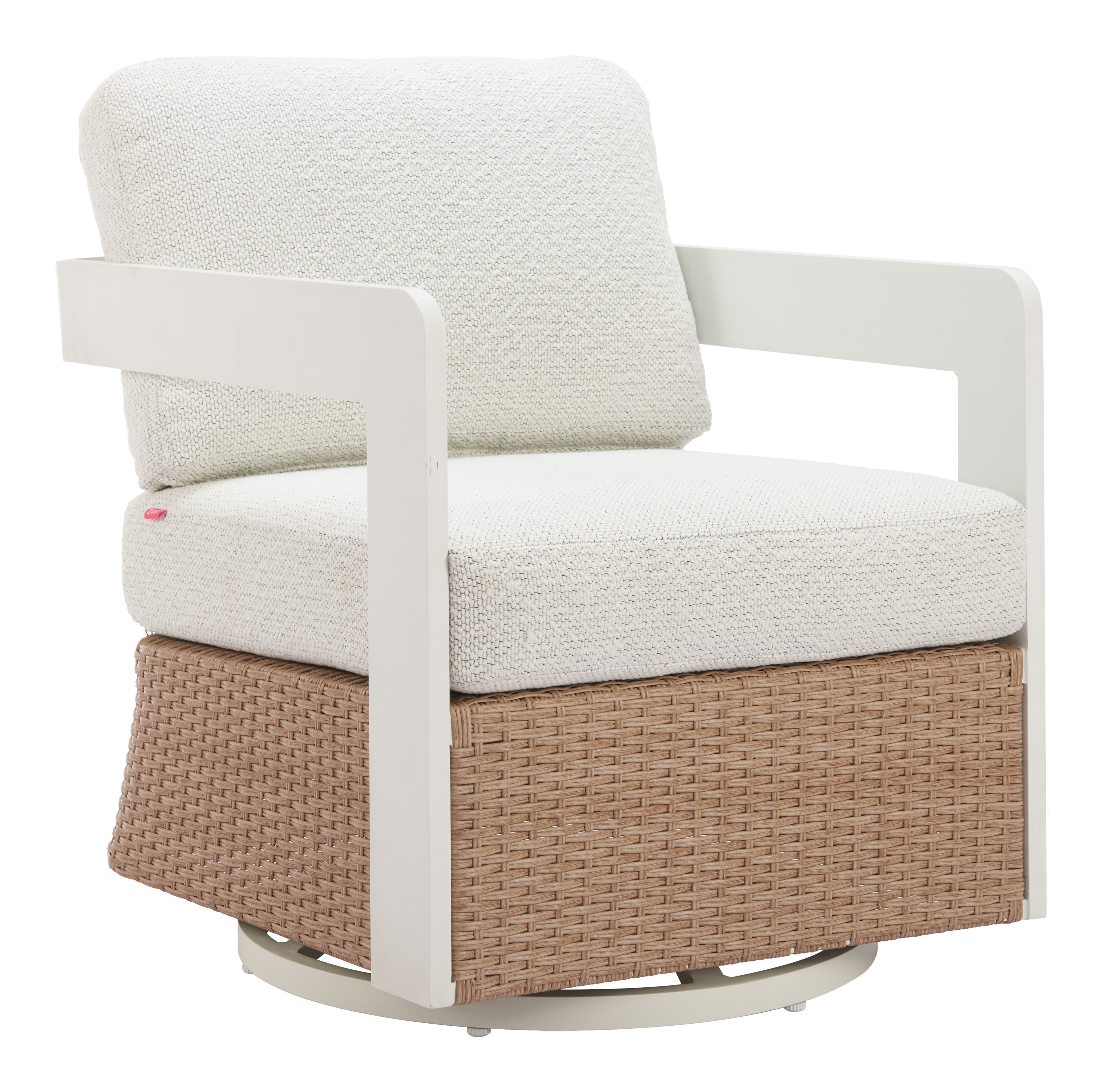 Gelo Swivel Chair White & Brown product image