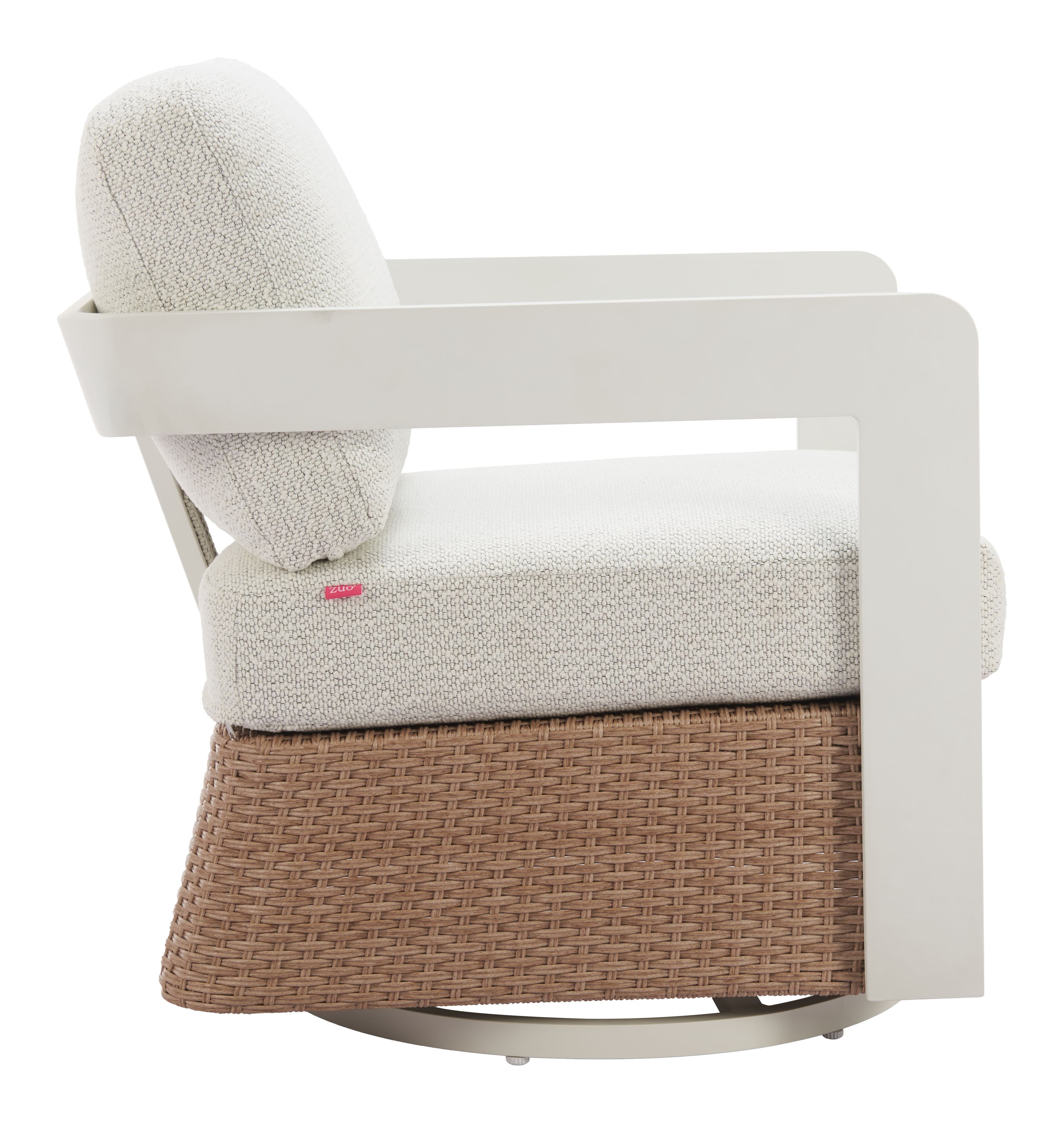 Gelo Swivel Chair White & Brown product image