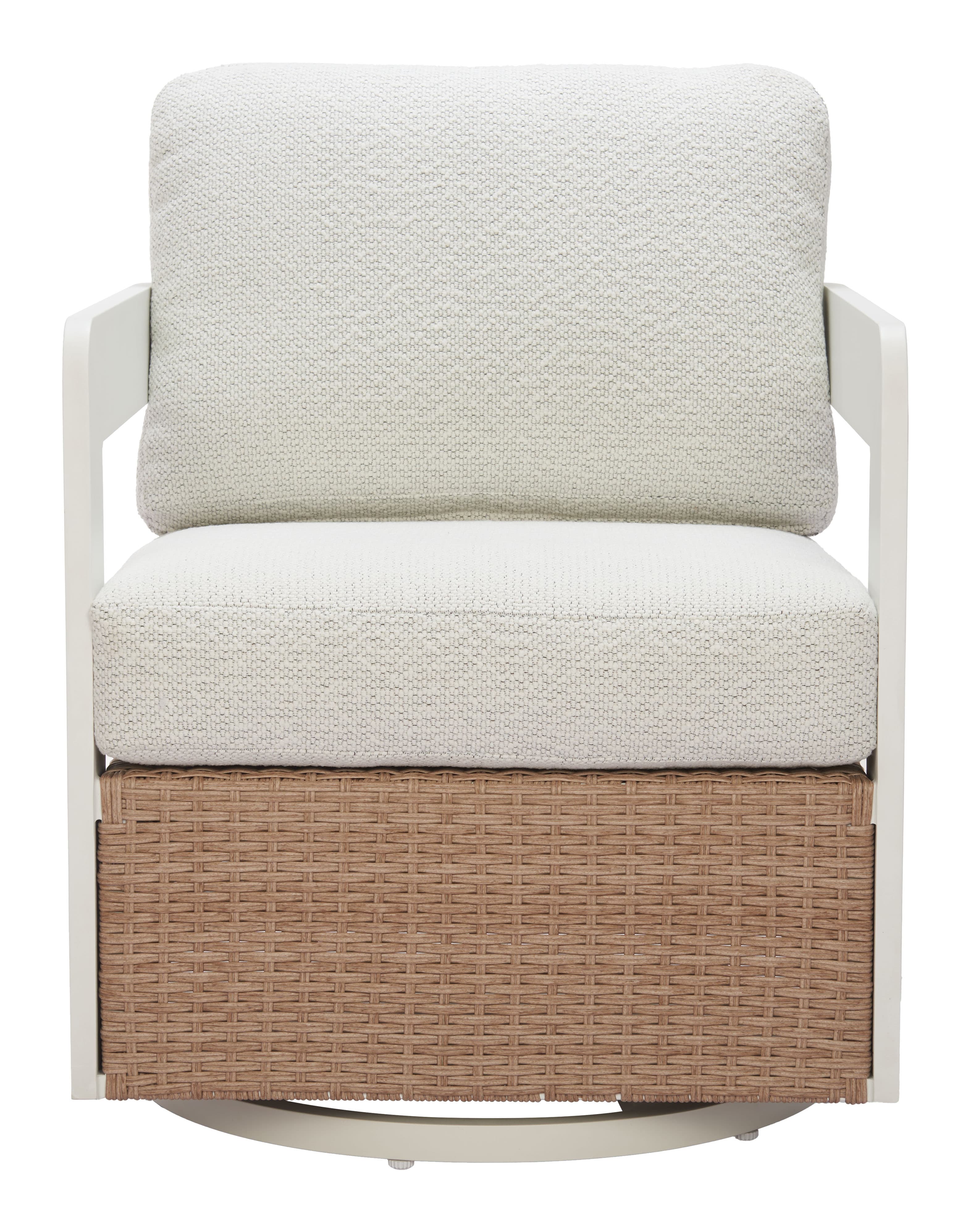 Gelo Swivel Chair White & Brown product image